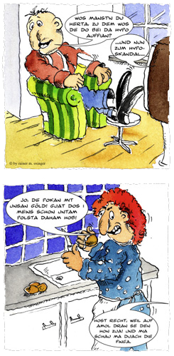 Beispiele für Comics vom Cartoonist Rainer Osinger