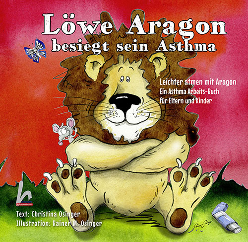 "Löwe Aragon besiegt sein Asthma". Aragon ist ein eingeschüchterter junger Löwe. Weil er schon viele Jahre vergeblich gegen sein Asthma kämpft ist er sehr unglücklich. So gerne möchte er leichter atmen. Plötzlich aber geschieht etwas völlig Unvorhergesehe