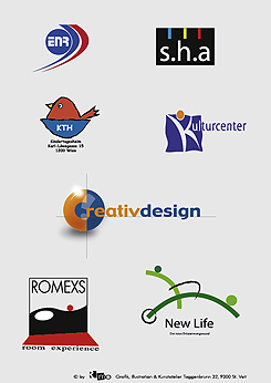 Rainer M. Osinger Werbegrafik Logos, Wortmarke, Bildmarke.